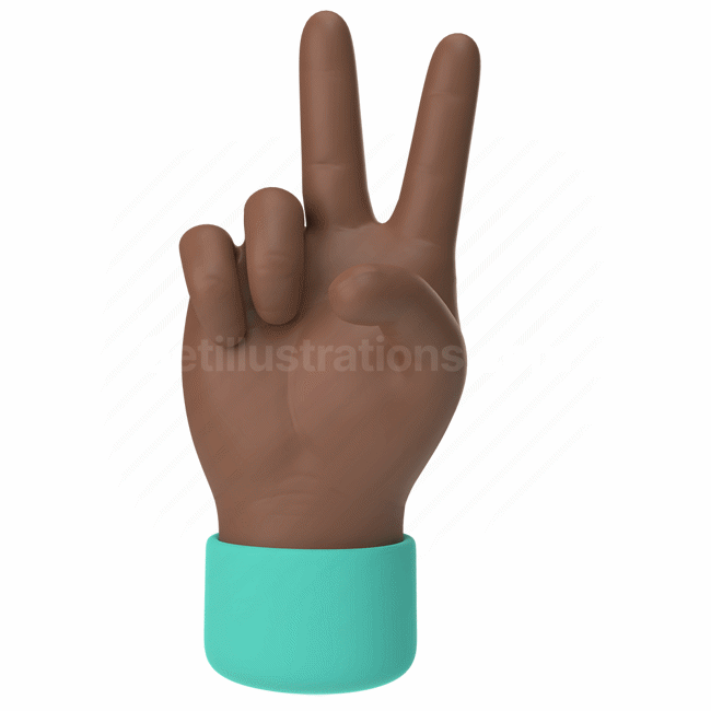 emoticon, emoji, sticker, gesture, peace, hand, dark